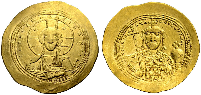 Konstantinos IX., 1042-1055. 
Histamenon. Christusbüste von vorne mit Nimbus un...