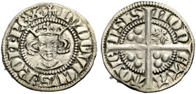 AACHEN, KÖNIGLICHE MÜNZSTÄTTE. LUDWIG IV., DER BAYER, 1314-1347. 
Sterling. Gekrönter Kopf von vorn, (Adler) LVDOVICVS: ROM. REX Rv. Langkreuz, im zw...