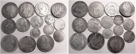 BAYERN, KÖNIGREICH. LOT. 
MAX III. JOSEPH, Konventionstaler 1755 (Felder poliert), 1771A, 1775; MAX JOSEPH, Kronentaler 1816 (s), Verfassungstaler 18...