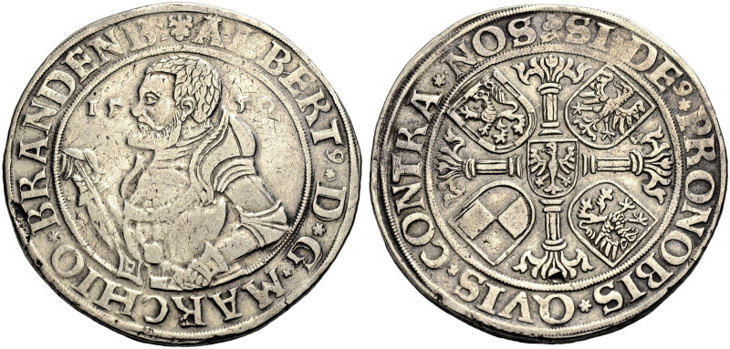 BRANDENBURG-FRANKEN, MARKGRAFSCHAFT. ALBRECHT ALCIBIADES allein, 1543-1557. 
Ta...