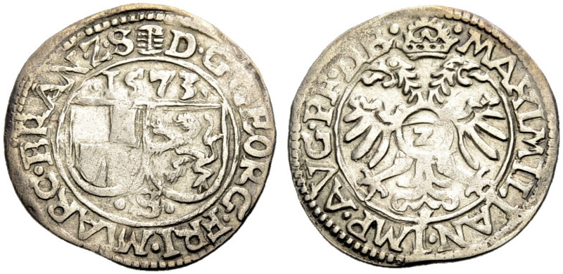 BRANDENBURG-FRANKEN, MARKGRAFSCHAFT. GEORG FRIEDRICH, 1543-1603. 
2 Kreuzer 157...