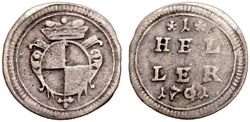BRANDENBURG-BAYREUTH, MARKGRAFSCHAFT. CHRISTIAN ERNST, 1655-1712. 
Cu-Heller 17...