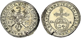 BRANDENBURG-BAYREUTH, MARKGRAFSCHAFT. FRIEDRICH, 1735-1763. 
1/24 Taler 1736. Adler. Rv. Reichsapfel mit Wertzahl 24. Schön 60, Slg. Wilm. 774, Slg. ...
