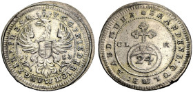 BRANDENBURG-BAYREUTH, MARKGRAFSCHAFT. FRIEDRICH, 1735-1763. 
1/24 Taler 1753. Gekrönter Adler. Rv. Reichsapfel mit Wertzahl 24. Schön 82, Slg. Wilm. ...