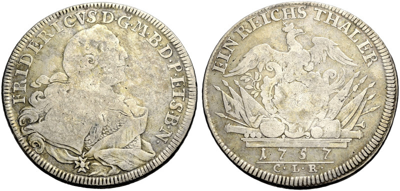 BRANDENBURG-BAYREUTH, MARKGRAFSCHAFT. FRIEDRICH, 1735-1763. 
Reichstaler 1757. ...