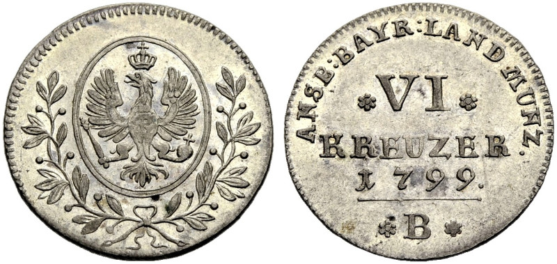 BRANDENBURG-BAYREUTH, MARKGRAFSCHAFT. FRIEDRICH WILHELM III., 1797-1807. 
6 Kre...