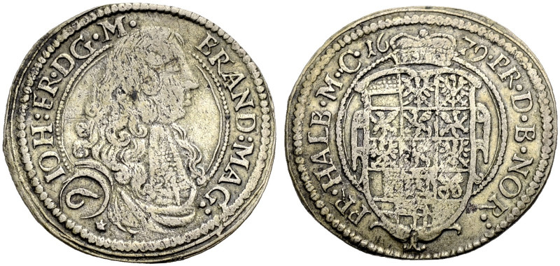 BRANDENBURG-ANSBACH, MARKGRAFSCHAFT. JOHANN FRIEDRICH, 1667-1686. 
6 Kreuzer 16...