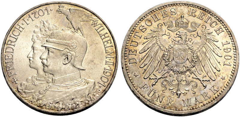 PREUSSEN, KÖNIGREICH. WILHELM II., 1888-1918. 
5 Mark 1901 A zur 200-Jahrfeier ...