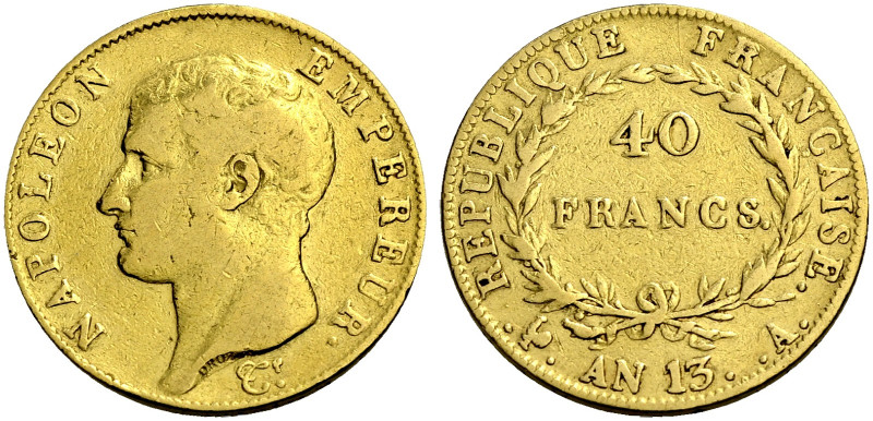 FRANKREICH. KÖNIGLICHE MÜNZEN. PREMIER EMPIRE, 1804-1814. 
40 Francs An 13 A (1...