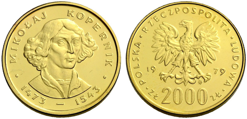 POLEN. VOLKSREPUBLIK, 1945-1989. 
2000 Zloty 1979. Kopf des Astronomen Nikolaus...