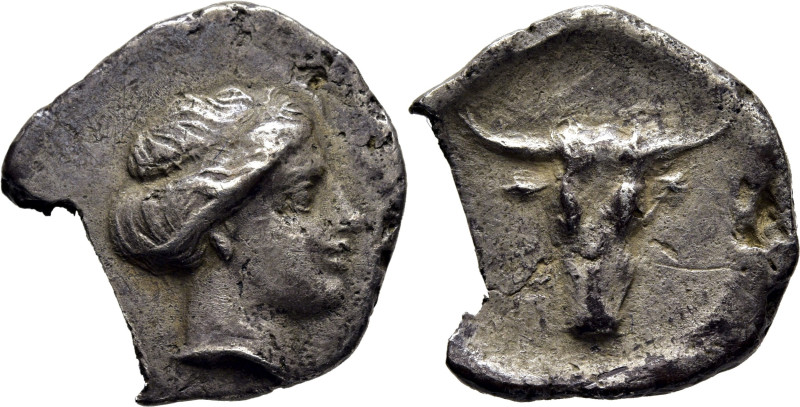 CRETA-LAPPA. Dracma. 330-270 a.C. Cabeza femenina diademada a derecha. Cabeza de...