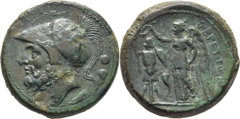 BRUTTIUM. II Guerra Púnica. AE 26. Sextante/doble dracma. 214-205 a.C. Cabeza de...