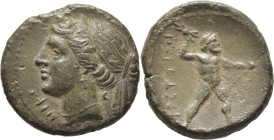 BRUTTIUM-LIGA BRETIA. AE 20. 215-205 a.C. Bella pátina marrón. Cierto atractivo