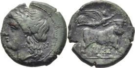 CAMPANIA-NEÁPOLIS. AE 19. 275-250 a.C. Pátina verdosa. Atractiva