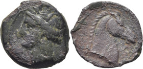 CARTAGO-ZEUGITANIA. AE 18. 300-264 a.C. MBC+/EBC-. Pátina marrón verdosa. Cierto atractivo