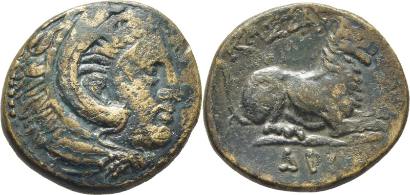 MACEDONIA. Regente Kassander. AE 18. 319-297 a.C. Cabeza de Herakles con leonté ...