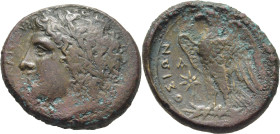 SICILIA-SIRACUSA. Tiranía de Hiketas II. AE 23. 287-278 a.C. Pátina marrón