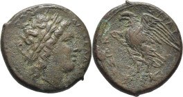 SICILIA-SIRACUSA. Tirnía de Híketas II. AE 22. 288-279 a.C. Pátina marrón