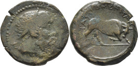 SICILIA-TAUROMENION. AE 24. 275-210 a.C. Pátina marrón verdosa