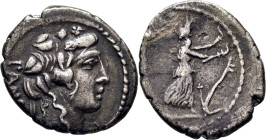 ROMA REPÚBLICA. Vibia. Denario. 90 a.C. Tono