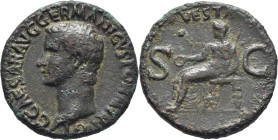 ROMA IMPERIO. Calígula. As. 37. Pátina oscura