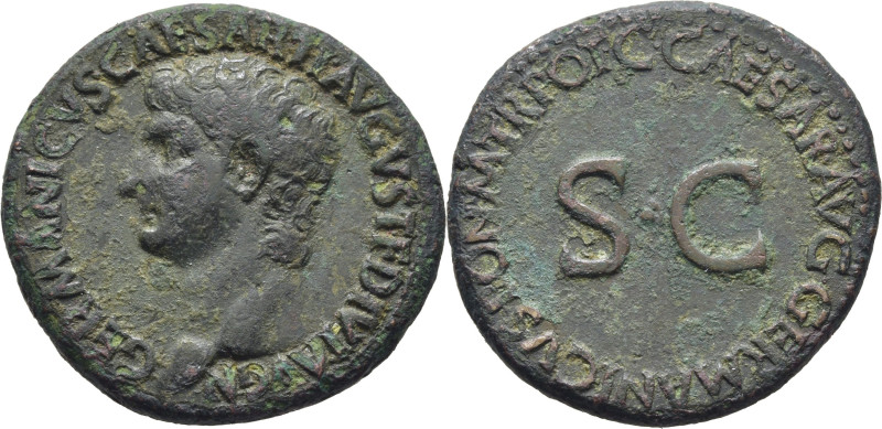 ROMA IMPERIO. Germánico. As. 37-38. Acuñación de Calígula. Cabeza descubierta a ...