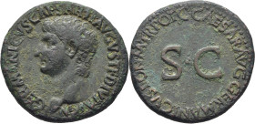 ROMA IMPERIO. Germánico. As. 37-38. Acuñación de Calígula. Bonita pátina marrón verdosa