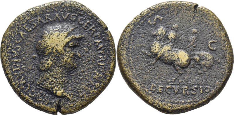 ROMA IMPERIO. Nerón. Sestercio. 54-68. Busto laureado a derecha con égida, alred...