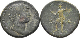 ROMA IMPERIO. Adriano. Sestercio. 125-128. Pátina verde oscura