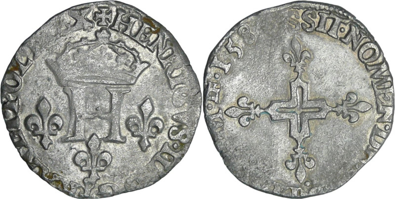 France - Henri III (1574-1589) - Double sol parisis - 1586 S (Troyes)

A/ HENR...