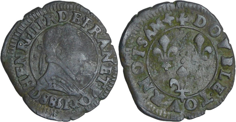 France - Henri III (1574-1589) - Double tournois - 1588 D (Lyon)

A/ + HENRI. ...