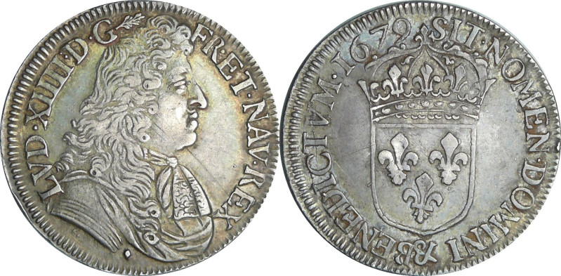 France - Louis XIV (1643-1715) - ½ écu à la cravate, 2ème émission - 1679 & (Aix...