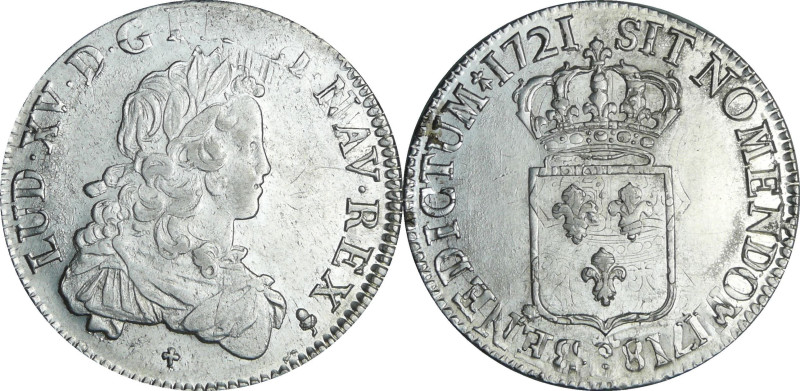 France - Louis XV (1715-1774) - Ecu de France - 1721 S (Reins flan réformé

TT...