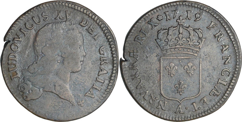 France - Louis XV (1715-1774) - Sol au buste enfantin - 1719 A (Paris)

TB

...