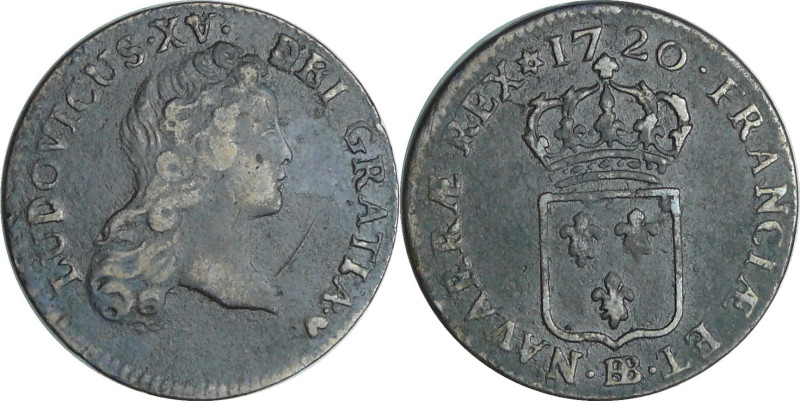 France - Louis XV (1715-1774) - ½ sol au buste enfantin - 1720 BB (Strasbourg)
...