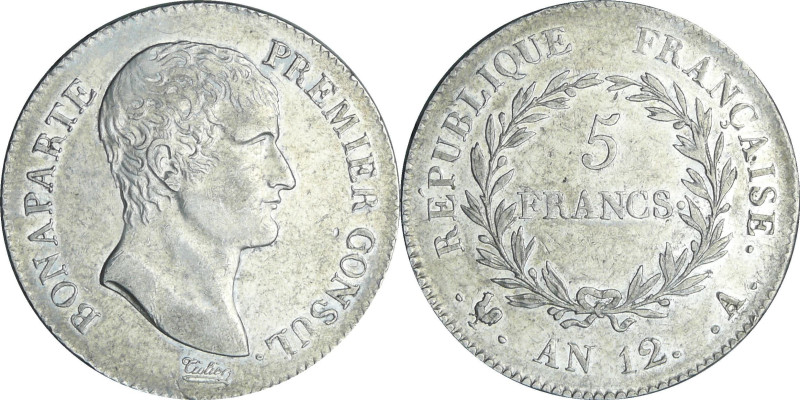 France - Bonaparte premier consul (1799-1804) - 5 francs An 12 A (Paris)

SUP...