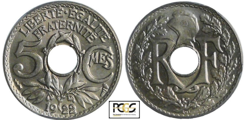 France - Troisième république (1871-1940) - 5 centimes Lindauer Petit module 192...