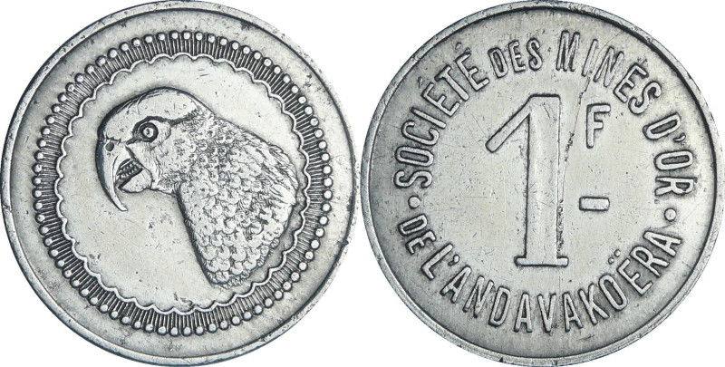 Madagascar - Société des mines d’or de l’Andavakoera - 1 franc ND (1920)

TTB...