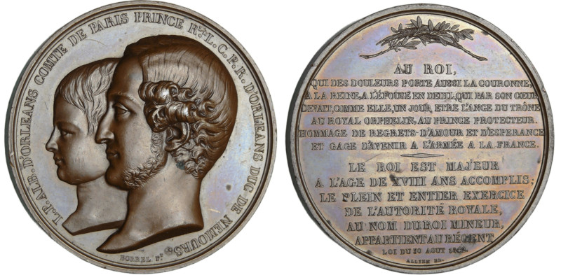 France - Louis-Charles d'Orléans (1814-1898) - Médaille, Le comte de Paris ~ Le ...