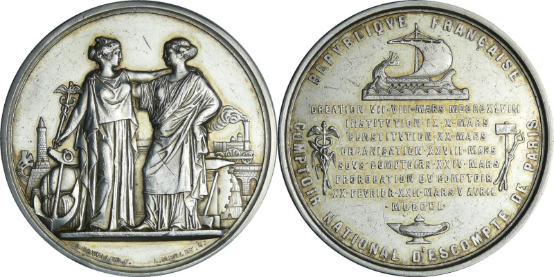 France - Deuxième république (1848-1852) - Médaille, Comptoir national d'escompt...