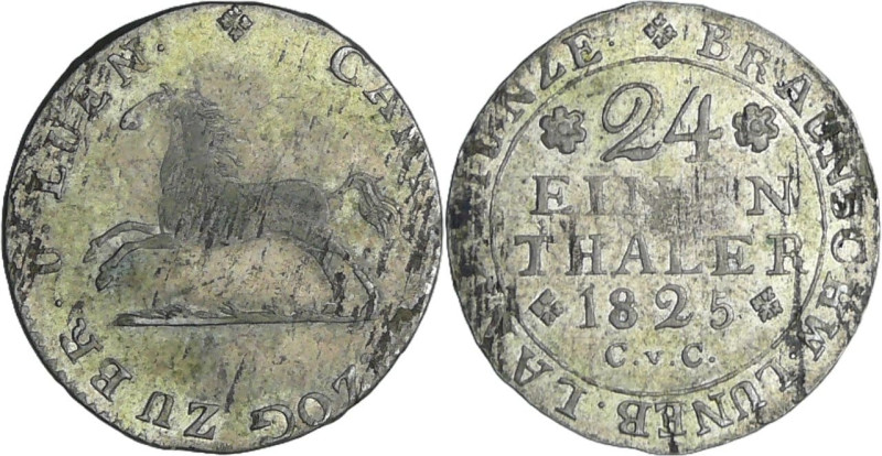 Allemagne - Braunschweig - Herzorg Karl (1815-1830) - 1/24 taler 1825

R TTB+...