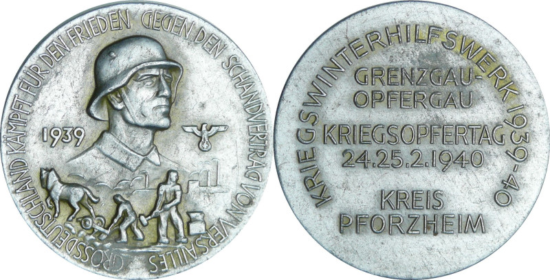 Allemagne - inkmedaille 1940 des Kriegswinterhilfswerkes Kreis Pforzheim

SUP...