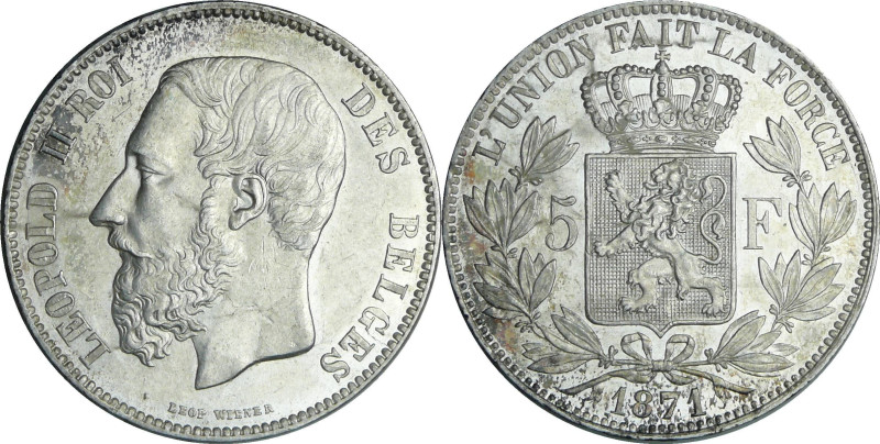 Belgique - Léopold II - 5 francs 1871

SUP

Ey.158

 Ar ; 24.90 gr ; 37 mm...