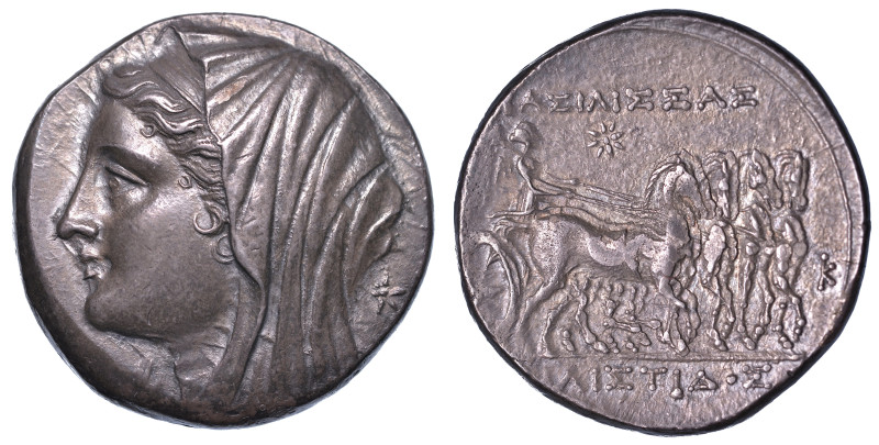 SICILIA - SIRACUSA. FILISTIDE (moglie di Ierone II), 275-215
Testa velata e dia...