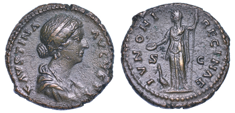 FAUSTINA II (Moglie di Marco Aurelio), 147-176., Asse.
Busto drappeggiato a d. ...