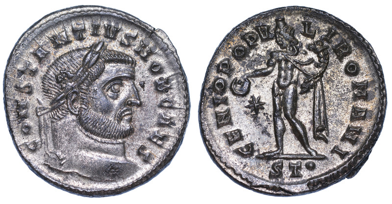 COSTANZO I CLORO (Cesare), 293-305., Follis, anni 296-297. Ticinum.
Busto laure...