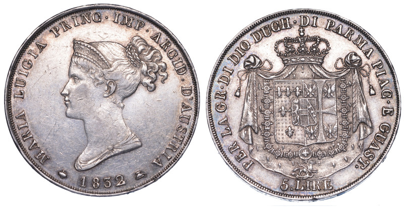 PARMA. MARIA LUIGIA D'AUSTRIA, 1815-1847., 5 Lire 1832.

Busto diademato a s. ...