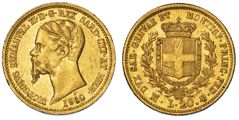 REGNO DI SARDEGNA. VITTORIO EMANUELE II DI SAVOIA, 1849-1861., 20 Lire 1860. Mil...