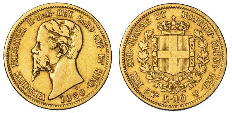 REGNO DI SARDEGNA. VITTORIO EMANUELE II DI SAVOIA, 1849-1861., 10 Lire 1850. Tor...