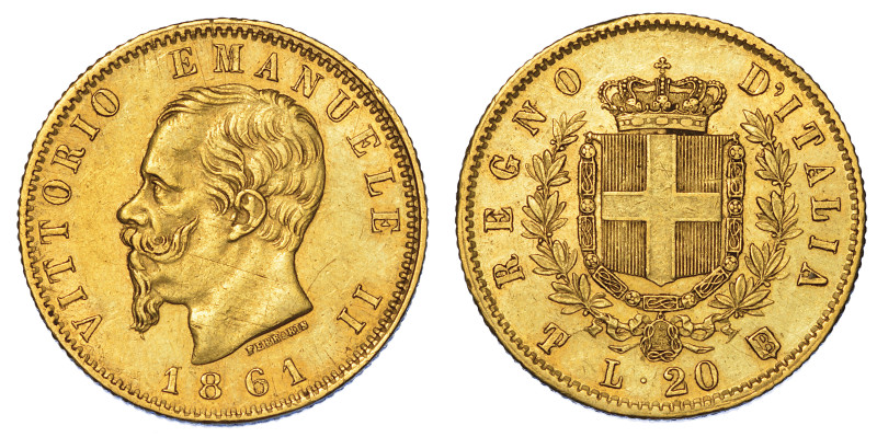 REGNO D'ITALIA. VITTORIO EMANUELE II DI SAVOIA, 1861-1878., 20 Lire 1861. Torino...